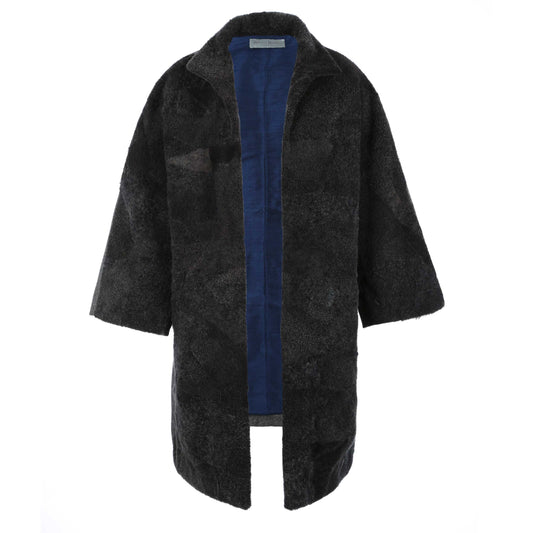 Charcoal lamb and Wool T shirt sleeve coat
