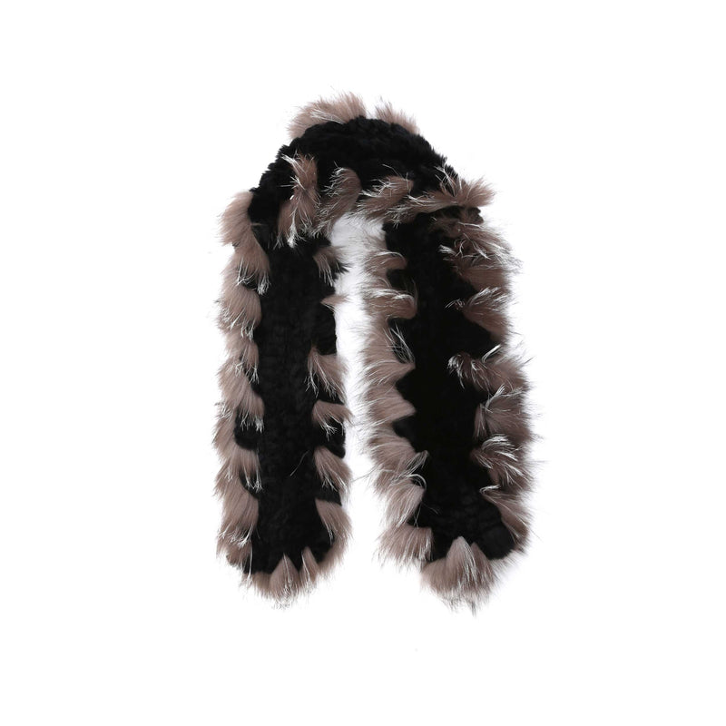 Black and silver Tufted Scarf