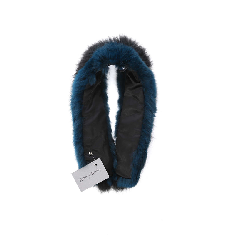 Black fox and Blue Rex Fur Scarf