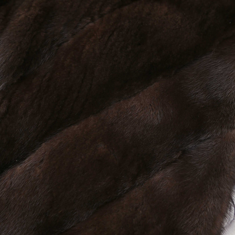 Brown Batwing Mink Cape Coat