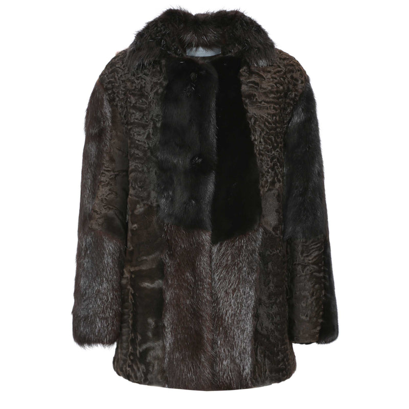 Brown Blends Fur Jacket