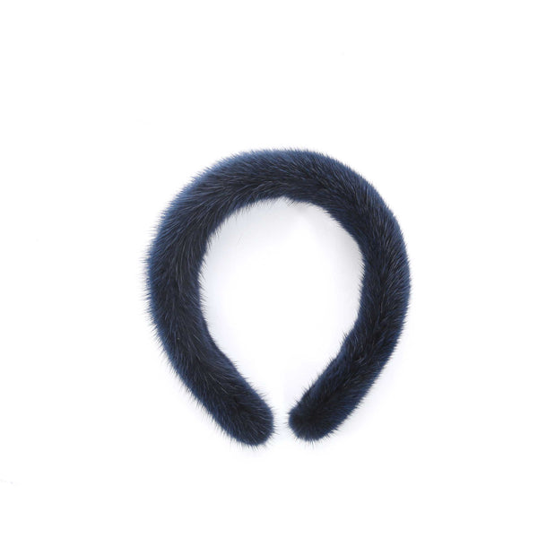 Navy Mink Headband