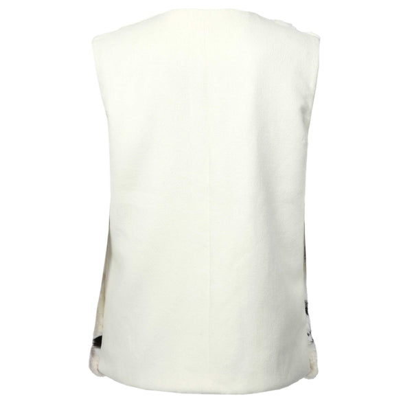 White Fur combination Gilet