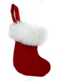 Christmas stocking with fox trim