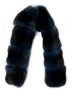 Blue chinchilla mini boa scarf