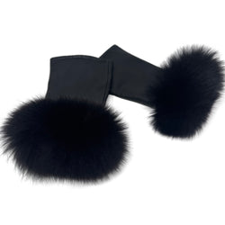 Black fox and Leather cuffs