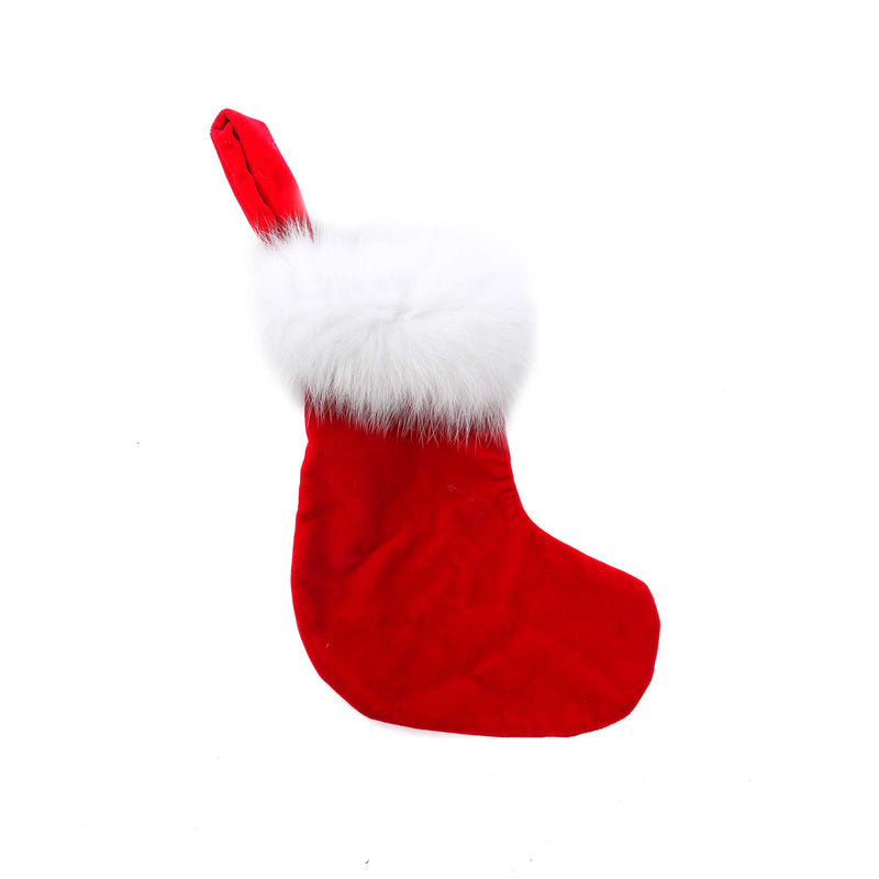 Christmas stocking with fox Fur trim