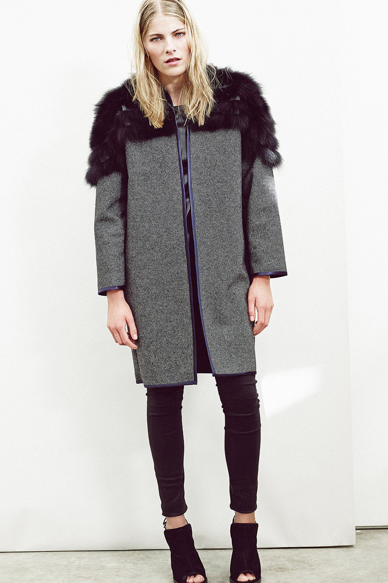 Fox on fabric coat